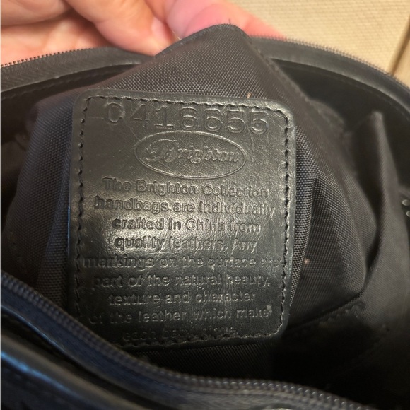 Brighton Black Canvas Leather Trim Tote Bag w/ Charm - Picture 7 of 8